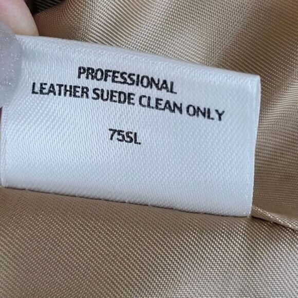 Eileen Fisher Jacket Size Small Goat Suede Camel Tan Lightweight Open Front - Picture 5 of 9